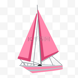 粉色帆船图案插图