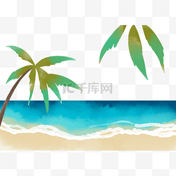 海边海滩椰子树