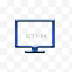立体图标电脑图标图片_蓝色的台式电脑图标免抠图