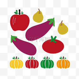 水果蔬菜红色图片_svg七彩金边蔬菜水果
