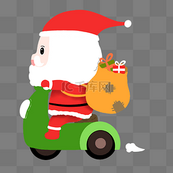 圣诞老人骑摩托送礼物