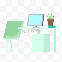 扁平办公桌椅电脑桌摆