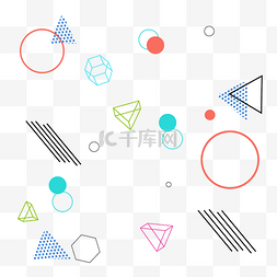 波普几何图案图片_简约几何图案孟菲斯