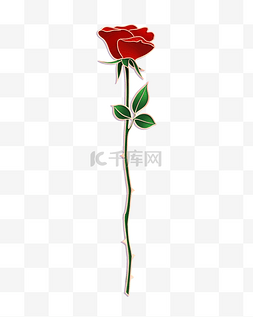 冬季新品立体图片_春季立体金边红色浮雕玫瑰花