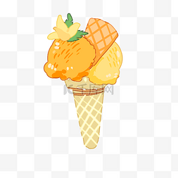 冰淇淋甜品车图片_卡通冰激凌免抠