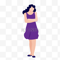 紫色裙子女人