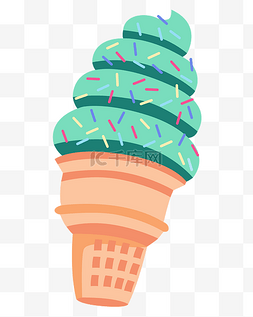 冷饮手绘插画图片_夏天红色草莓冰淇淋
