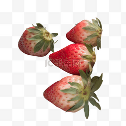 新鲜的草莓图片_四个新鲜的奶油草莓