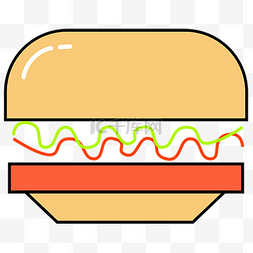 浅色系扁平电商图标icon通用汉堡