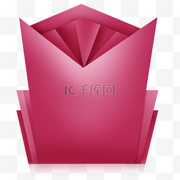 折纸提示框图片_粉色折纸感提示框