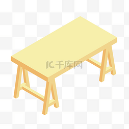 黄色简易桌子家具