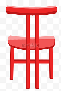 简约木质椅子图片_一把红色椅子插画