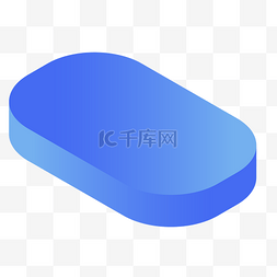 立体圆角矩形图片_蓝色的卡通立体台阶