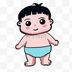 站立的婴儿宝贝插画