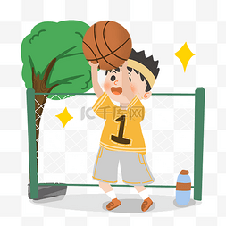 男生打篮球