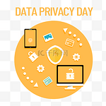 data privacy day手绘个人信息电脑手机上传文件