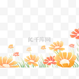春季花朵边框图片_春分植物花草春天春季底部边框