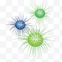 绿色毛毛球细菌插画