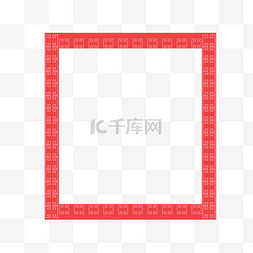 简约红色中国风图片_中国风红色花纹装饰简约线条边框