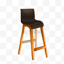 木质的皮面椅子插画
