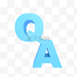 蓝色立体英文字母图片_字母QA