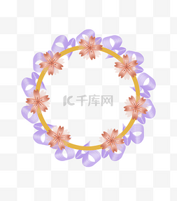 花边紫色图片_花边花卉花环