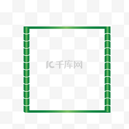 竹节线稿图片_绿色渐变矩形简约边框