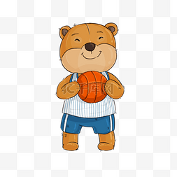 熊泰迪熊图片_抱着篮球的泰迪熊