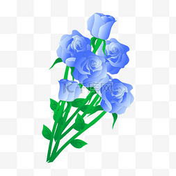 暖色调花朵图片_矢量免扣蓝色花朵
