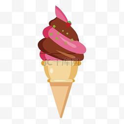 双色甜筒冰淇淋