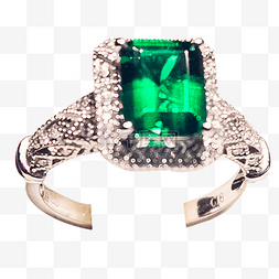 戒指绿色宝石