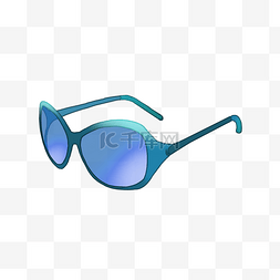 聚酮树脂图片_蓝色太阳眼镜夏季遮阳用品PNG素材