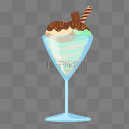 樱桃杯图片_一杯冰淇淋食物插画