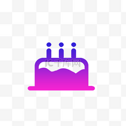 生日蛋糕蛋糕图标图片_紫色扁平渐变美食娱乐APP图标生日