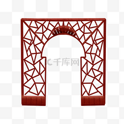 中式花纹拱门