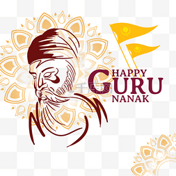 guru nanak gurpurab手绘创意人物