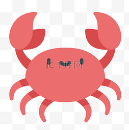 夏天红色大螃蟹插画