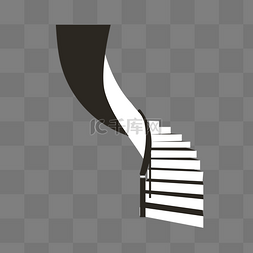 黑色的楼梯装饰插画