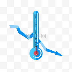 斜边低温图片_手绘降温温度计
