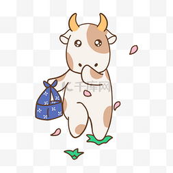 便当郊游传统卡通可爱日本新年牛