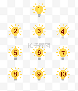 数字序号ps素材图片_灯泡序号分隔符