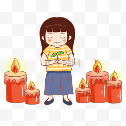 祈福红色卡通元素蜡烛祈福