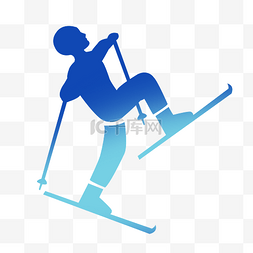 体育运动滑雪剪影