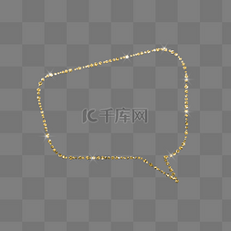 圣诞节文本框素材图片_金色亮片装饰简约对话框