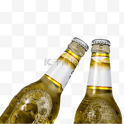 啤酒冰块图片_两瓶新鲜的啤酒饮料