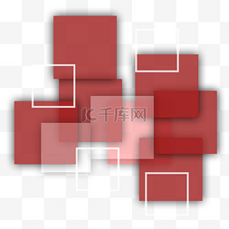 红色方形背景图片_科技风红色方形素材下载
