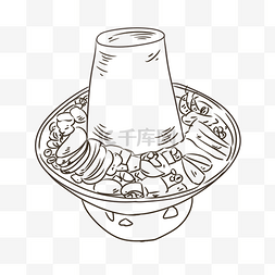 线描食物图片_线描食物火锅