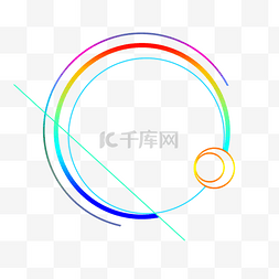 科技感下载线条图片_渐变科技感圆形几何边框下载