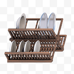 C4D厨具厨房用品碗架