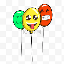 黄色红色绿色气球图片_彩色的卡通气球插画